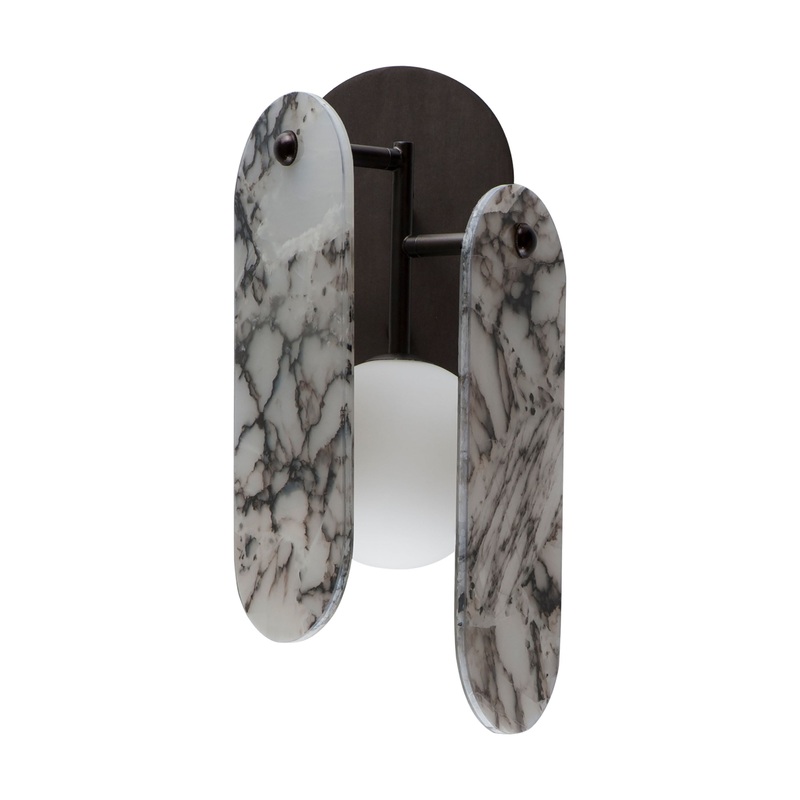 Megalith LED Wall Sconce Brushed Bronze Striae Arya