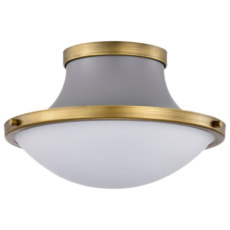 One Light Flush Mount from the Lafayette Collection in Matte Gray Finish by Nuvo Lighting