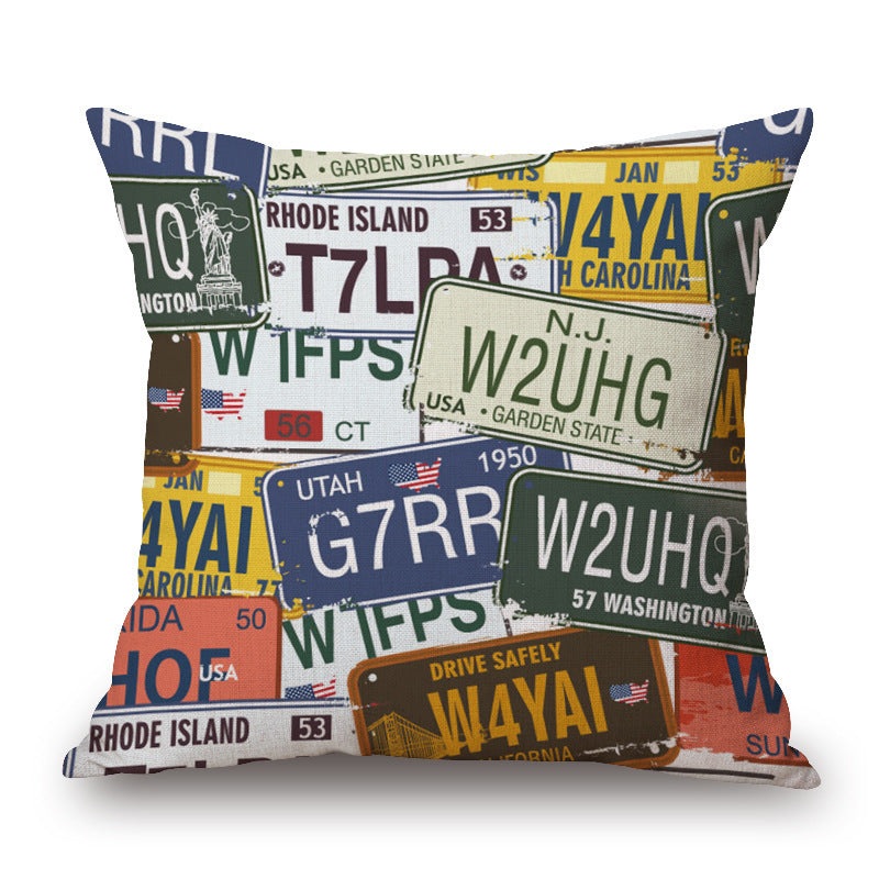 Pop Art Graphic Throw Pillow – Vintage Style Cushion for Home Decor(Colorful)