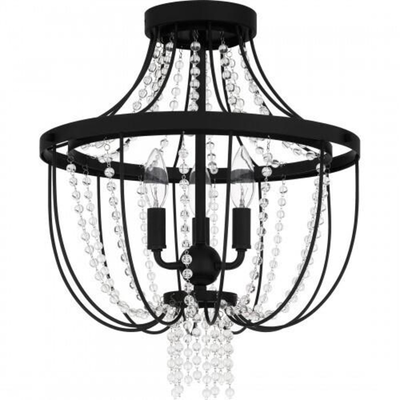 Quoizel ADL1716MBK Adelaide Semi flush 3 lights matte black Semi-Flush Mount