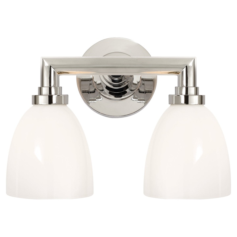 Two Light Bath Sconce from the Wilton Collection in Polished Nickel Finish by Visual Comfort Signature