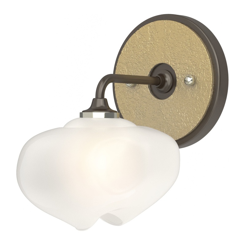 Ume 1-Light Curved Arm Bath Sconce Oil Rubbed Bronze Modern Brass