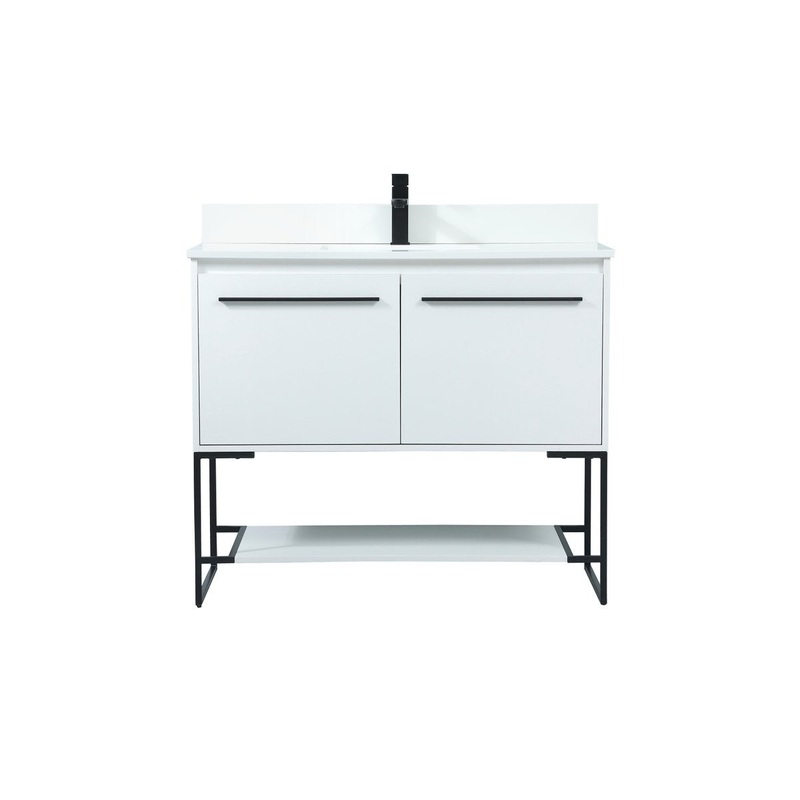 Vanity Sink Set from the Sloane Collection in White Finish by Elegant Lighting