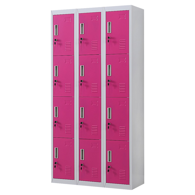 12-Door Locker for Office Gym Shed School Home Storage – Standard Lock with 2 Keys