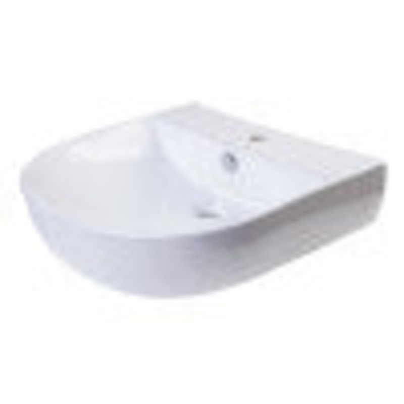 ALFI brand AB110  20″ White D-Bowl Porcelain Wall Mounted Bath Sink