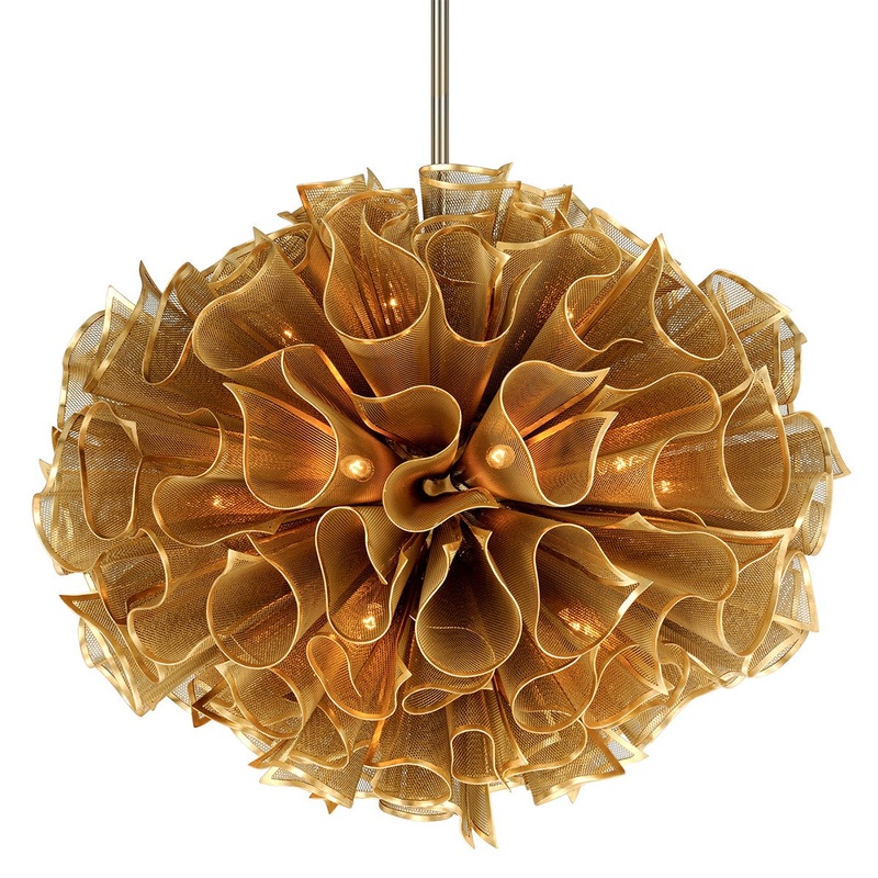 Corbett Lighting 218-420-GL Pulse 20 Light Chandelier Gold Leaf