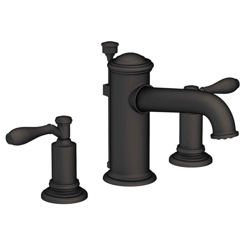 Lavatory Faucet Ithaca Widespread 8 to 20 Inch Spread 2 Lever ADA Flat Black 1.2 Gallons per Minute Brass Spout Height 3-5/16 Inch