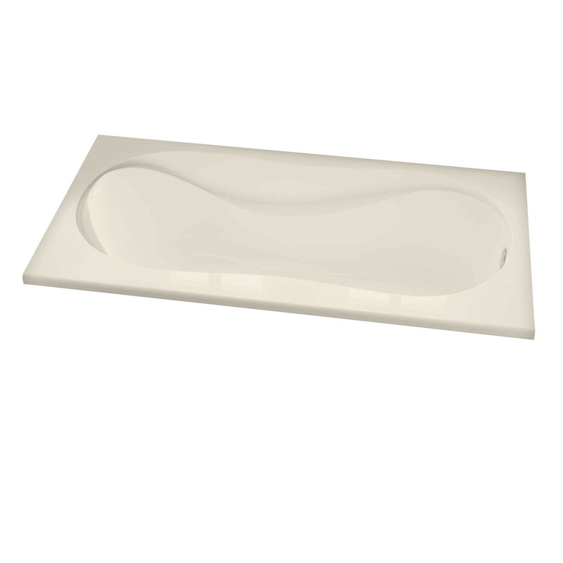 MAAX 102723-109-004 Cocoon 6636 Acrylic Drop-in End Drain Combined Hydrosens & Aerosens Bathtub in Bone