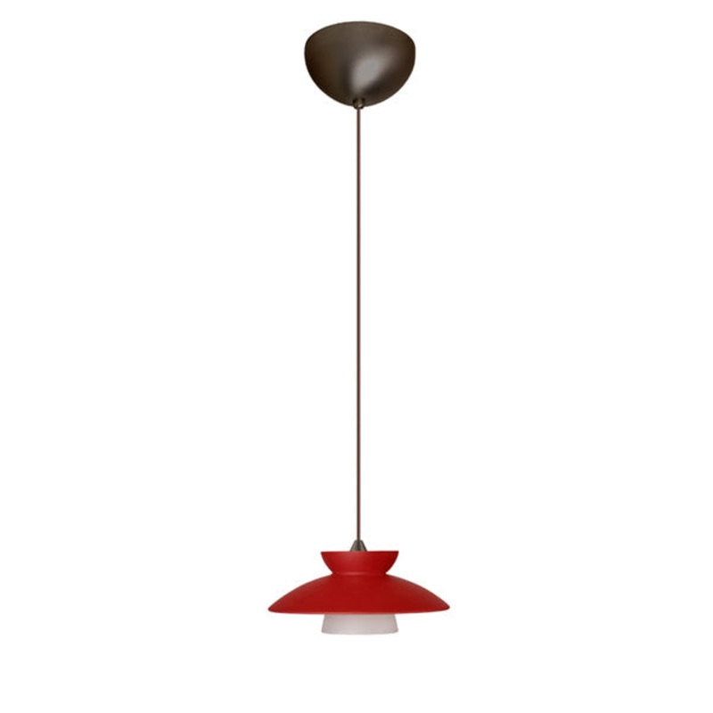 One Light Pendant from the Trilo Collection in Bronze Finish by Besa