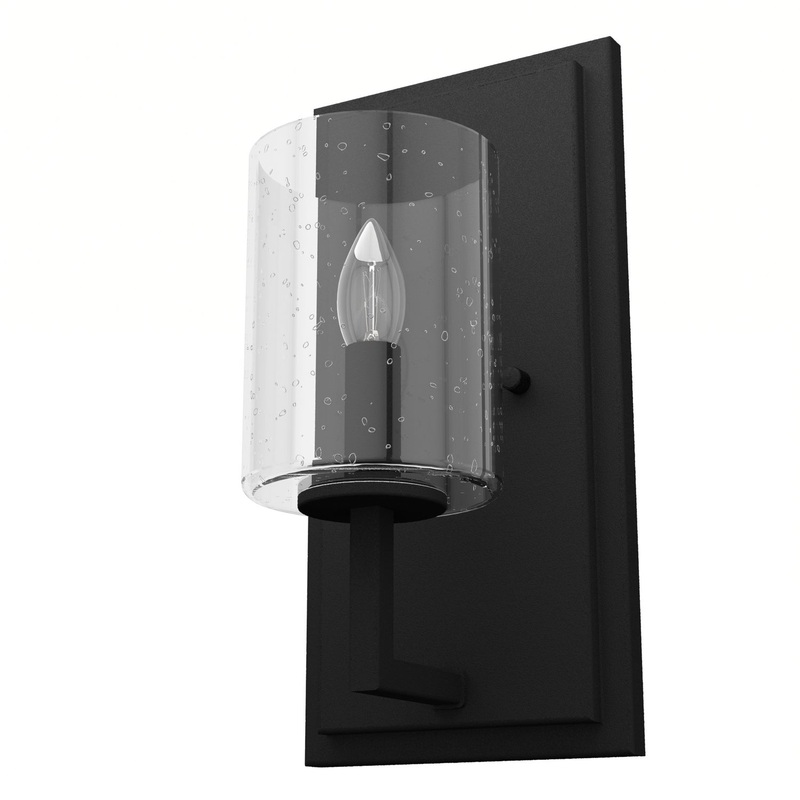One Light Wall Sconce from the Kerrison Collection in Natural Black Iron Finish by Hunter