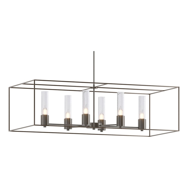 Portico Pendant Dark Smoke Bronze Seeded Clear Glass (II)