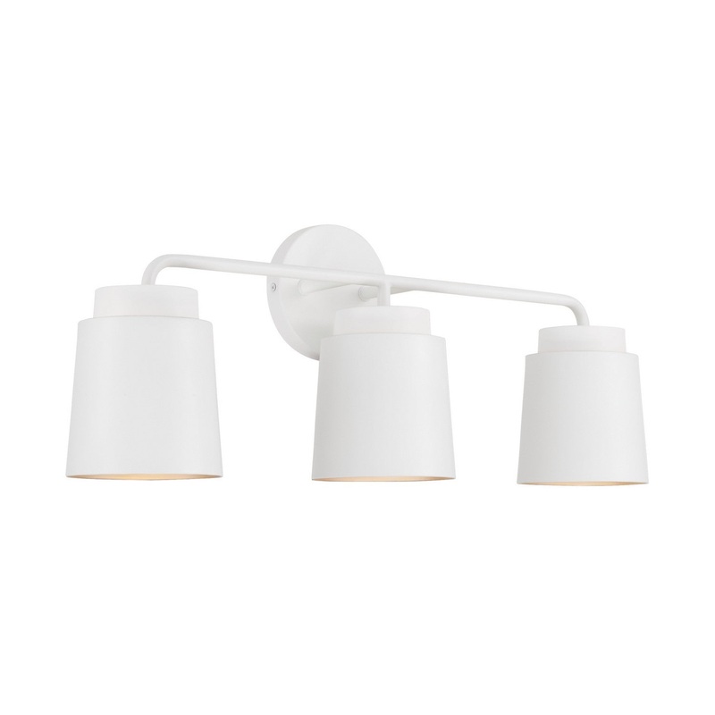Three Light Vanity from the Pratt Collection in Matte White Finish by Capital Lighting