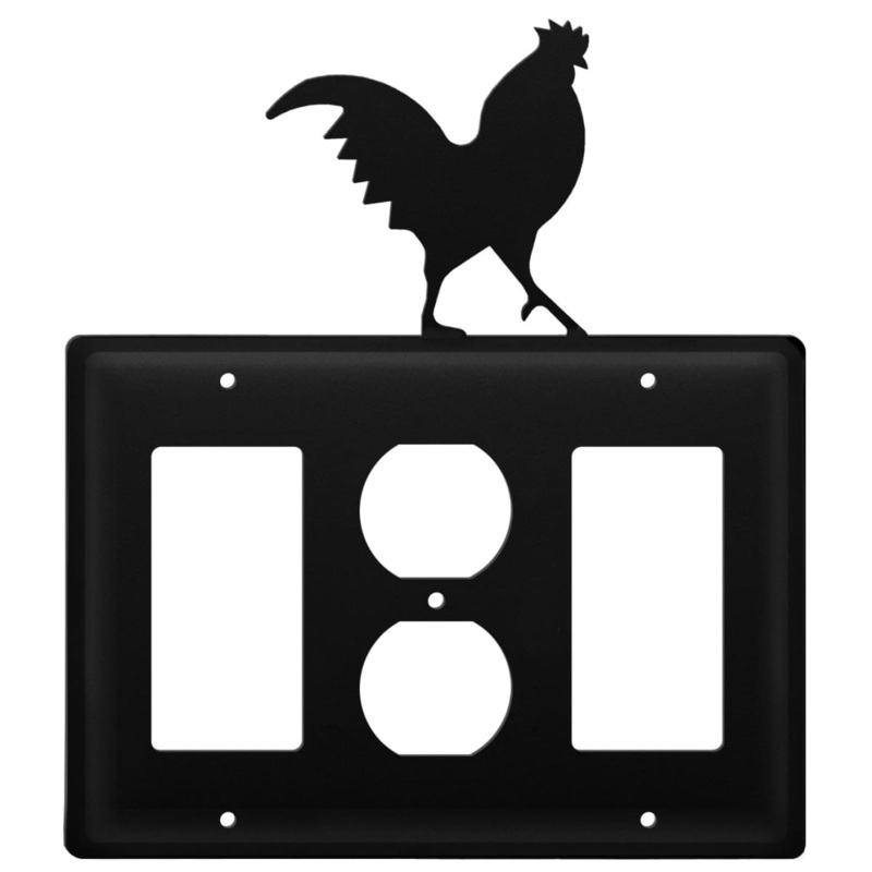 Village Wrought Iron EGOG-1 Triple Rooster Single GFI Outlet and GFI Cover CUSTOM Product