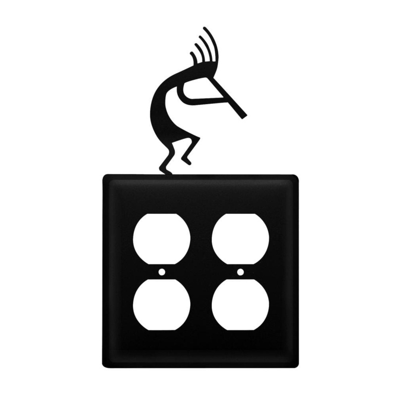 Village Wrought Iron EOO-56 Double Kokopelli Double Outlet Cover