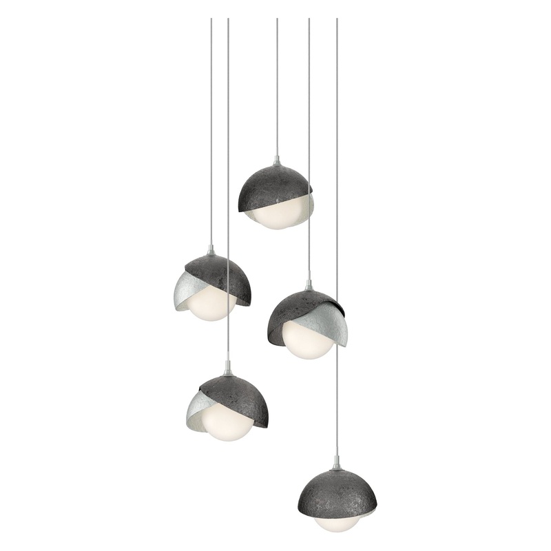 Brooklyn 5-Light Double Shade Pendant Vintage Platinum Ink