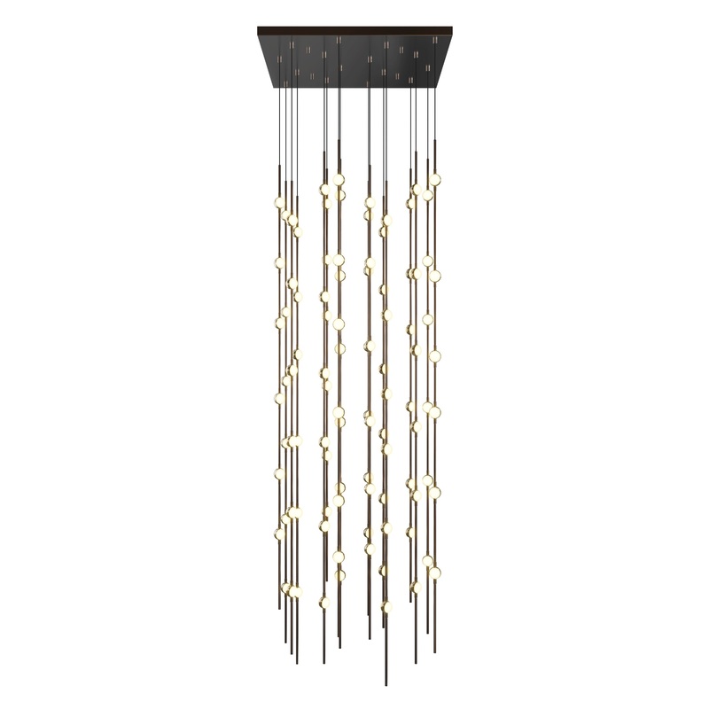Constellation Andromeda 24″ Square LED Pendant Espresso Black with White Optical Acrylic 2700K 10′ Adjustable Cord