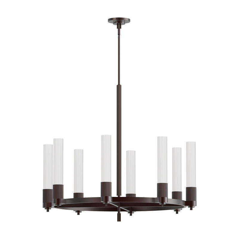 Eight Light Chandelier from the Rue Collection in Brushed Gold|Matte Black/Brushed Gold|Warm Bronze Finish by Alora