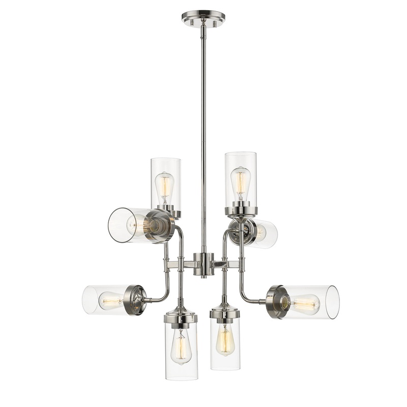 Eight Light Pendant from the Calliope Collection in Polished Nickel Finish by Z-Lite
