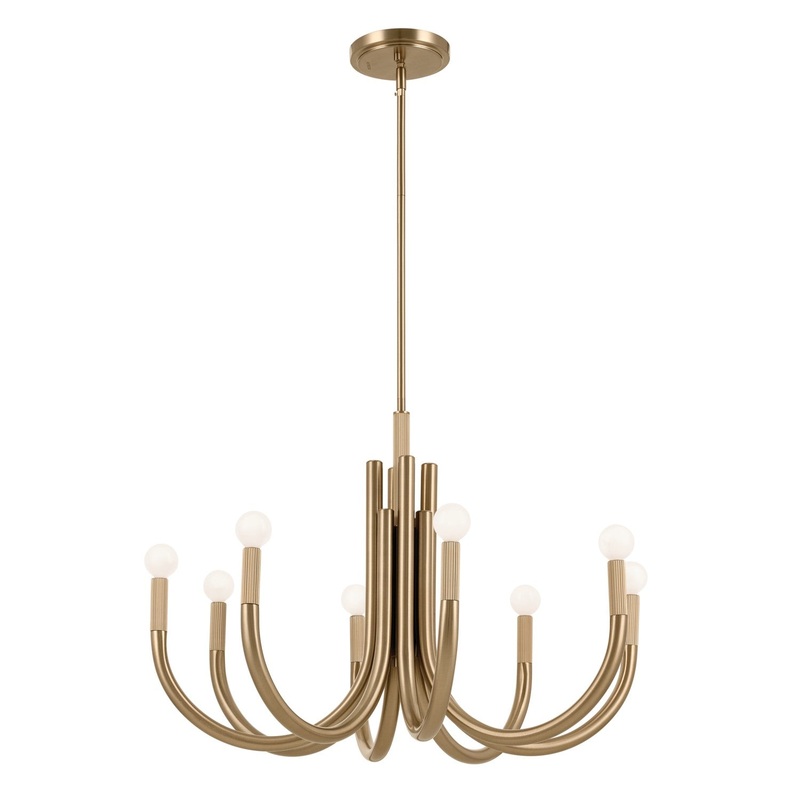 Kichler 52550CPZ Eight Light Chandelier, Champagne Bronze