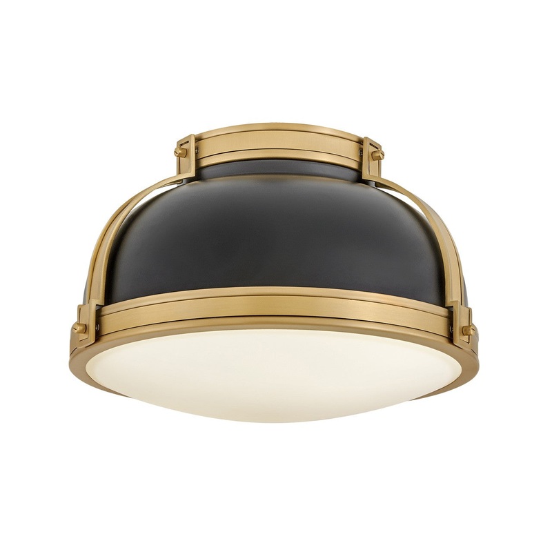 LED Flush Mount from the Barton Collection in Black Finish by Hinkley