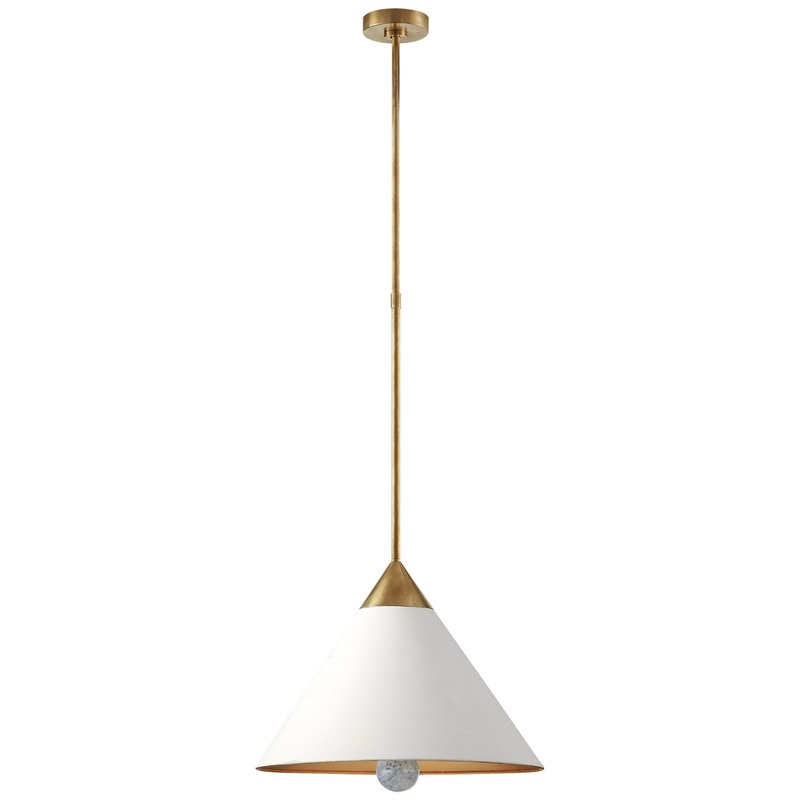 LED Pendant from the Cleo Collection in Antique-Burnished Brass Finish by Visual Comfort Signature