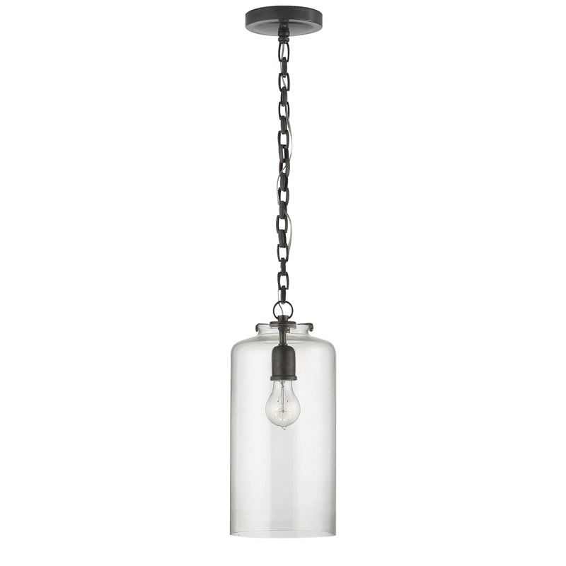 One Light Pendant from the Katie Cylider Collection in Bronze Finish by Visual Comfort Signature
