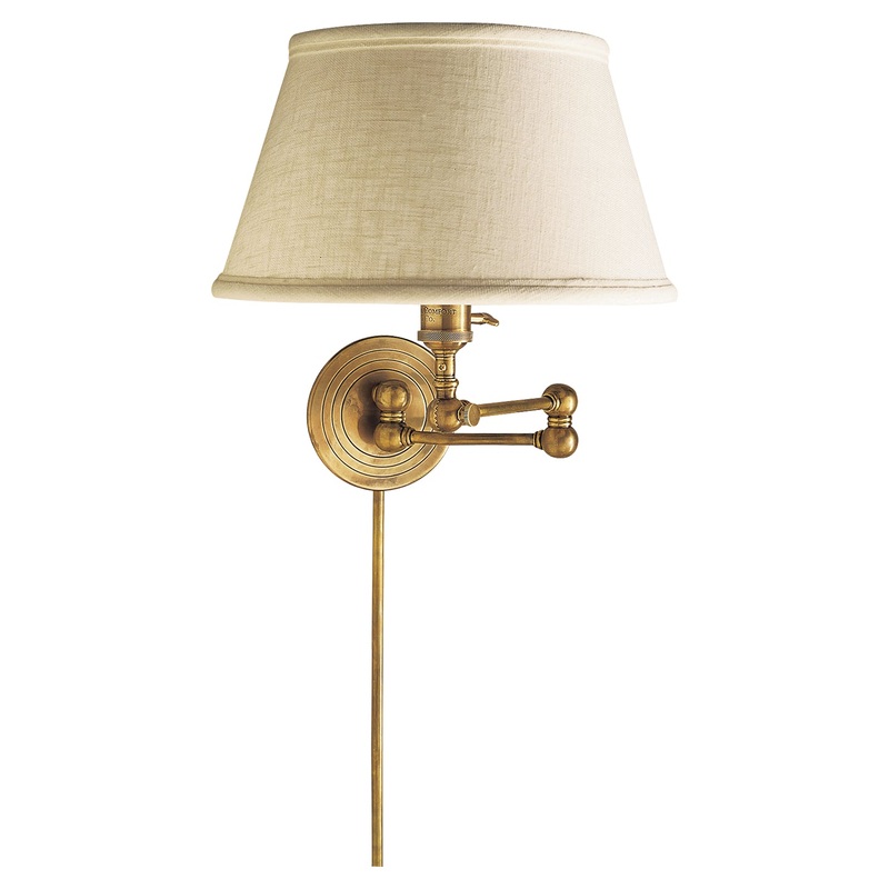 One Light Wall Sconce from the Boston Functional Collection in Hand-Rubbed Antique Brass Finish by Visual Comfort Signature
