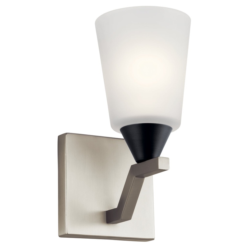 One Light Wall Sconce from the Skagos Collection in Brushed Nickel Finish by Kichler