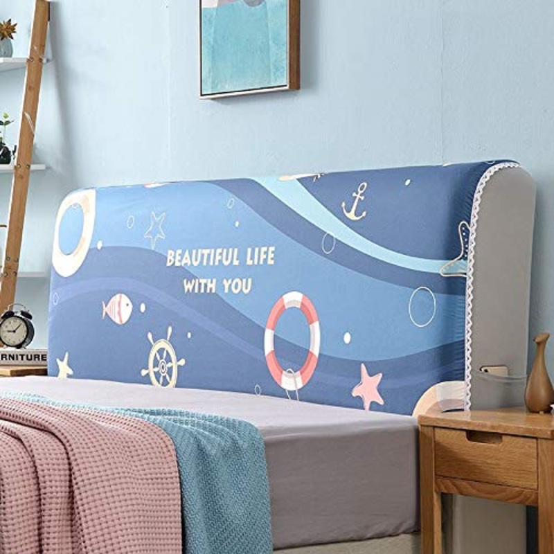OOFAYWFD Cover+Fodera Copri Testata Letto Copertura Testiera Letto Matrimoniale Singolo Elastica per Letto Fodera Protezione Elastico all-Inclusive Coperchio Testata Letto (Color : C, Size : 90cm)
