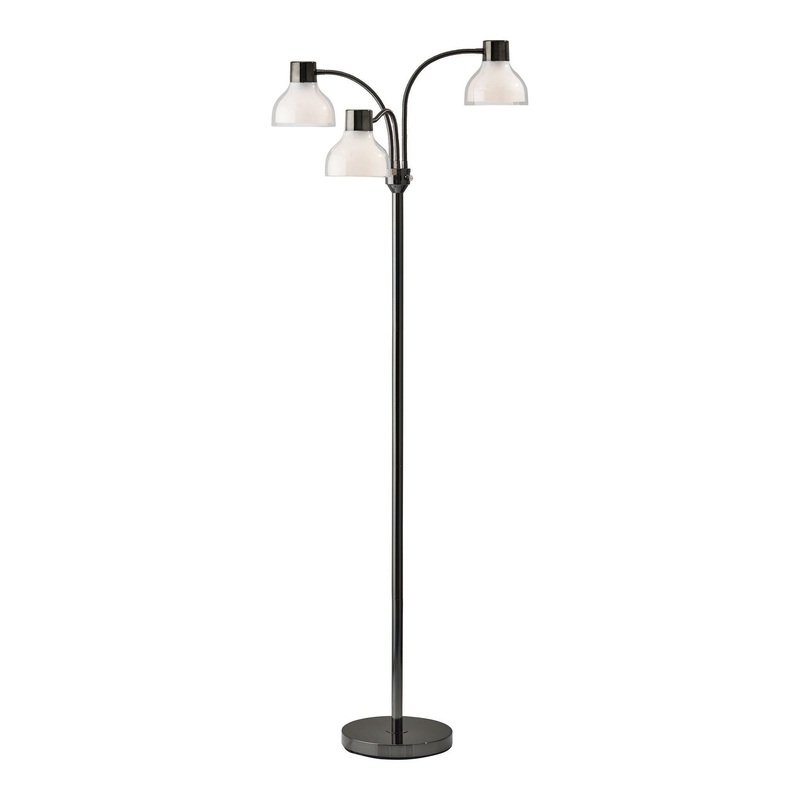 Presley 3-Arm Floor Lamp Black Nickel