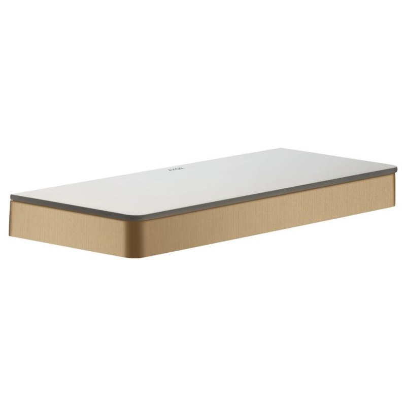 Shelf Universal SoftSquare Wall Mount Brushed Bronze 12 Inch Metal/Glass