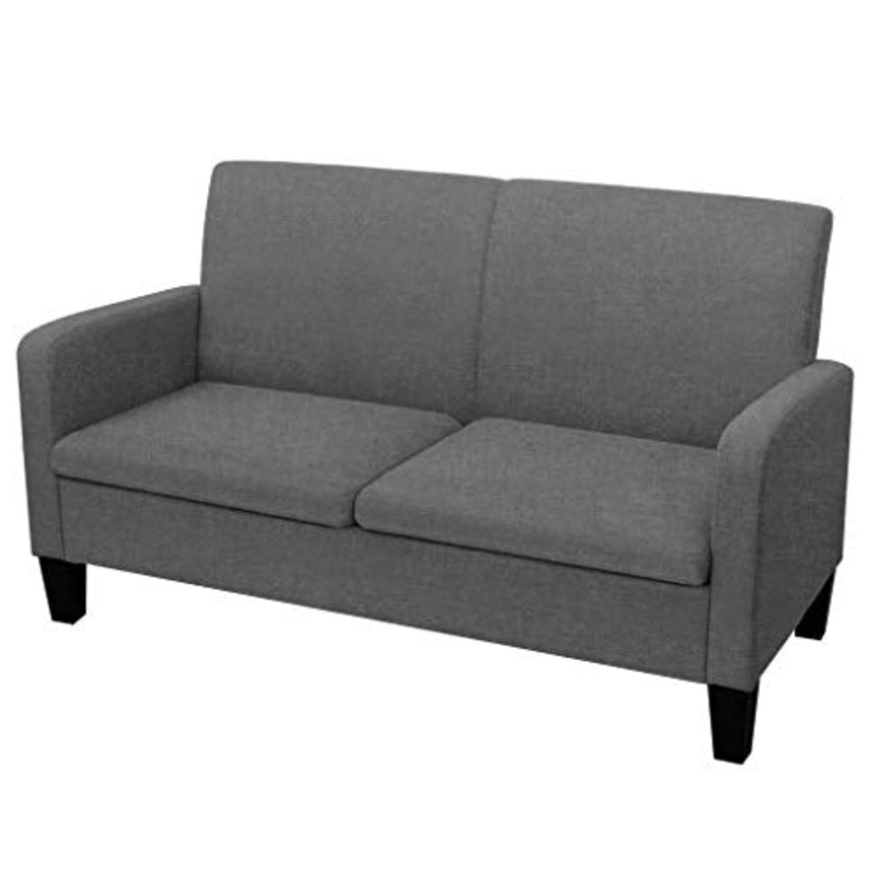 vidaXL Divano 2 Posti 135x65x76 cm Grigio Scuro Sof Divanetto Letto Poltrona