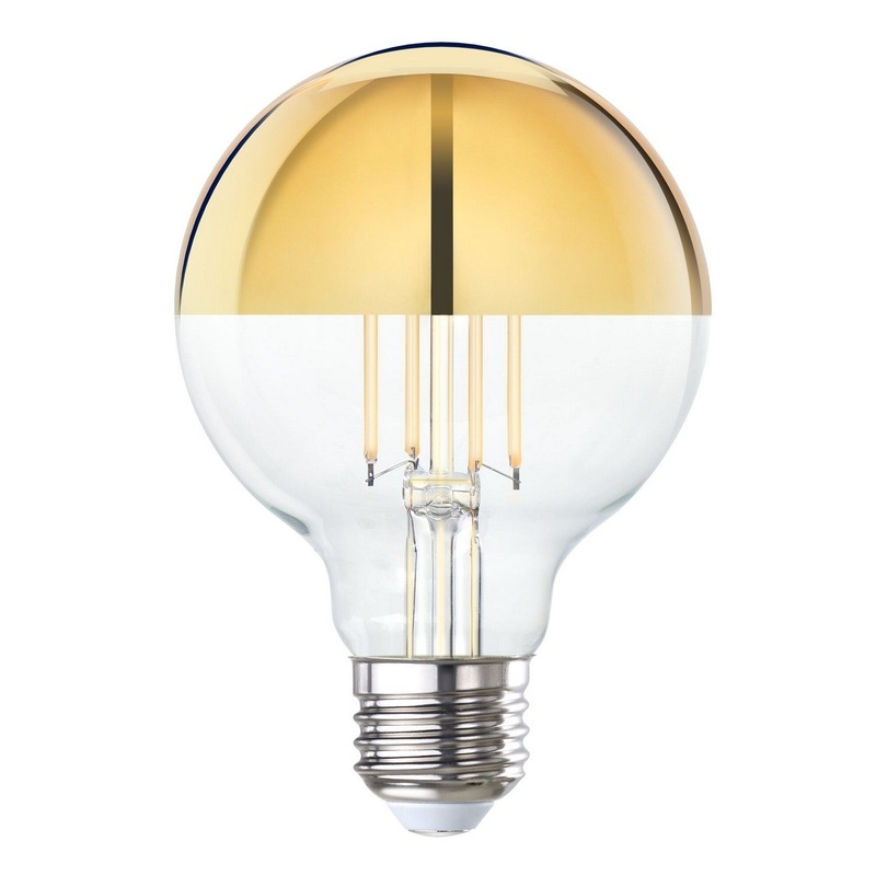 4.5 Watt G25 Half Gold, 350  Lumens, E26 base, 120 Volt Light Bulb by Bulbrite