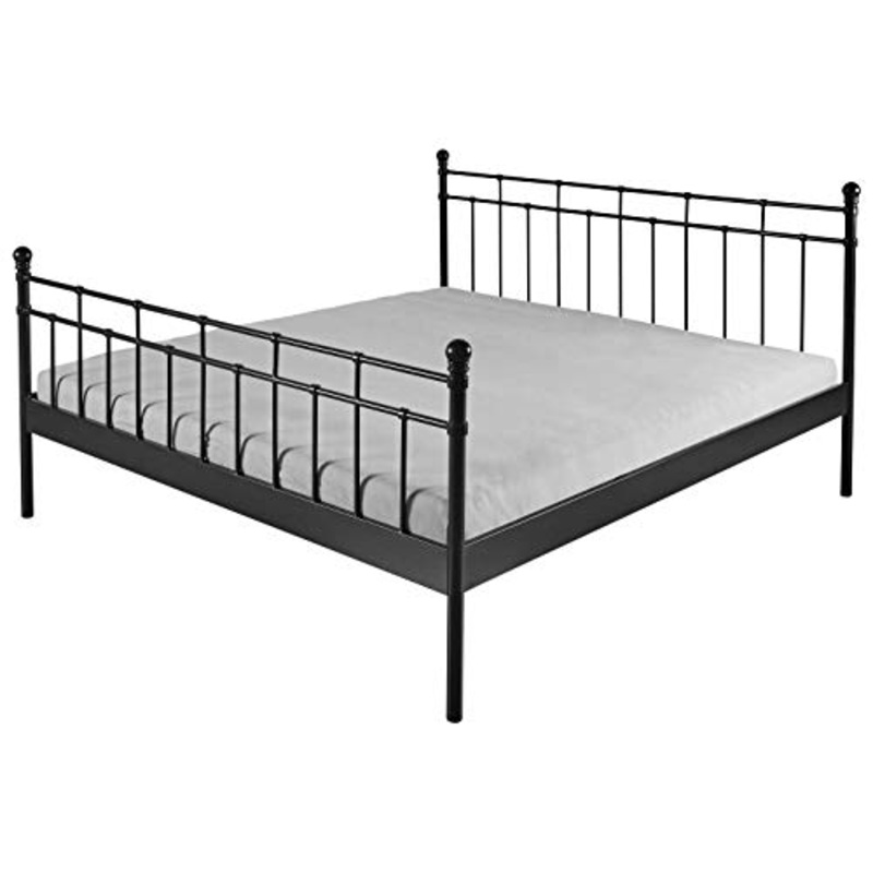 AVANTI TRENDSTORE – Ledro – Fusto Letto Matrimoniale in Metallo Nero. Dimensioni Lap 190x109x208 cm.