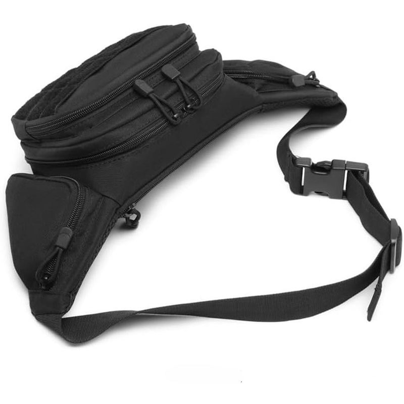 Black Rugged Tactical Waist Pack – MOLLE Outdoor Fanny Bag for Hiking Cycling & Travel