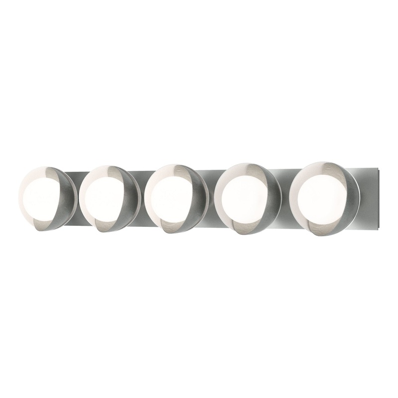 Brooklyn 5-Light Straight Double Shade Bath Sconce Vintage Platinum White