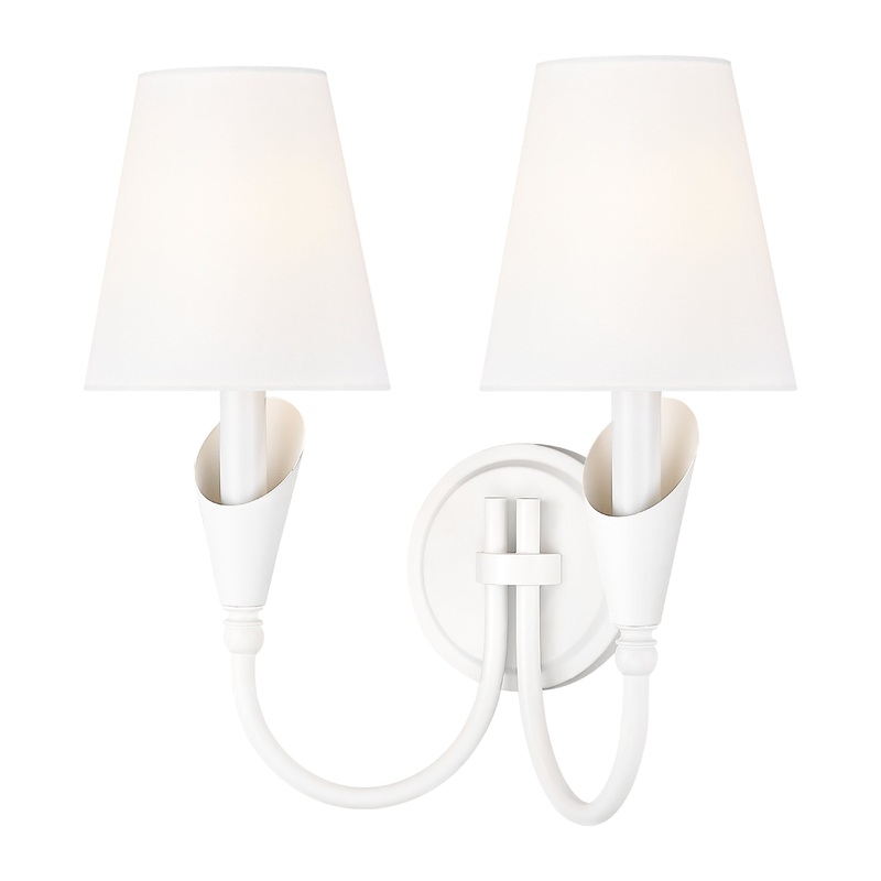Claudelle 2-Light Wall Sconce Textured White