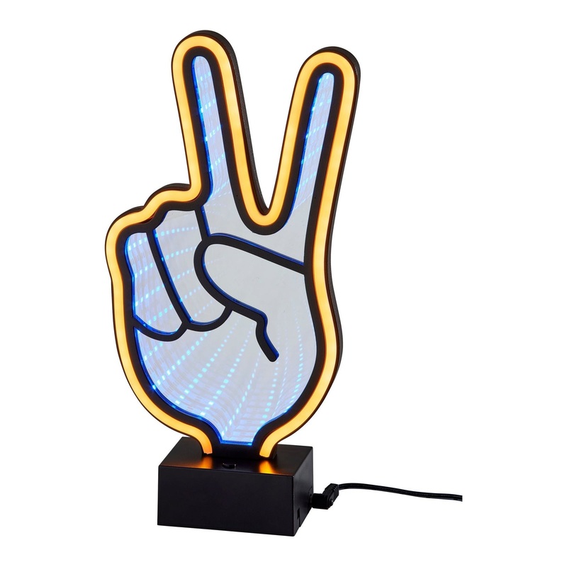 Infinity Neon Peace Sign Table/Wall Lamp Black