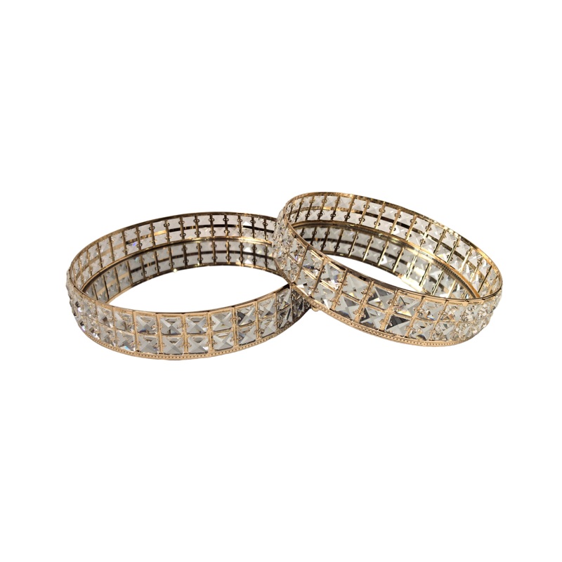 Katie Tray – Round – Set of 2 – Gold