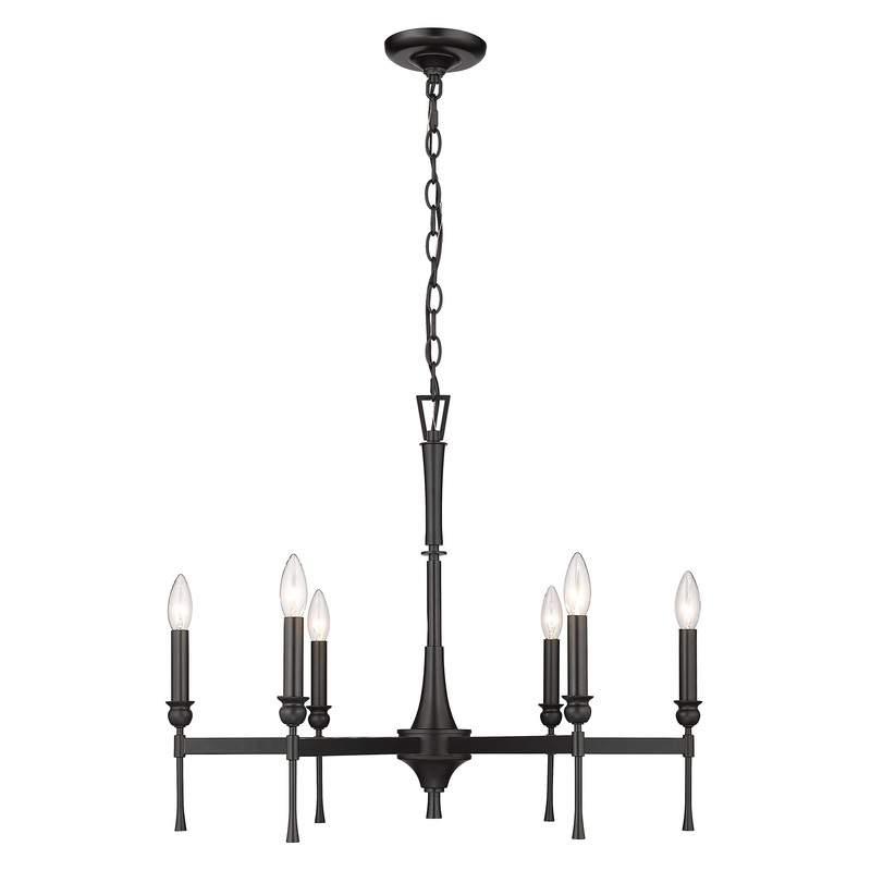 Landon 6 Light Chandelier in Matte Black
