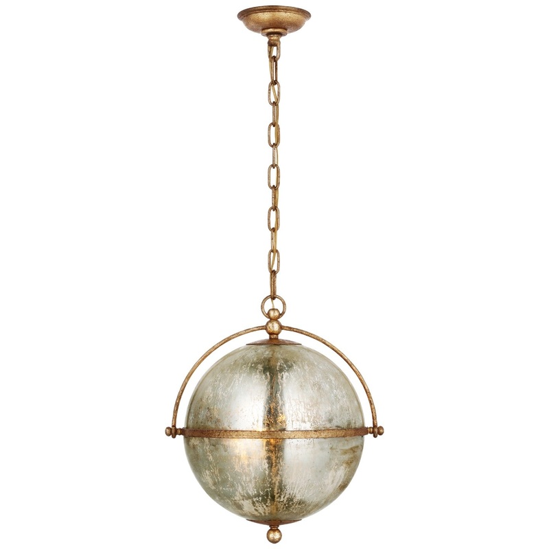 LED Pendant from the Bayridge Collection in Gilded Iron Finish by Visual Comfort Signature