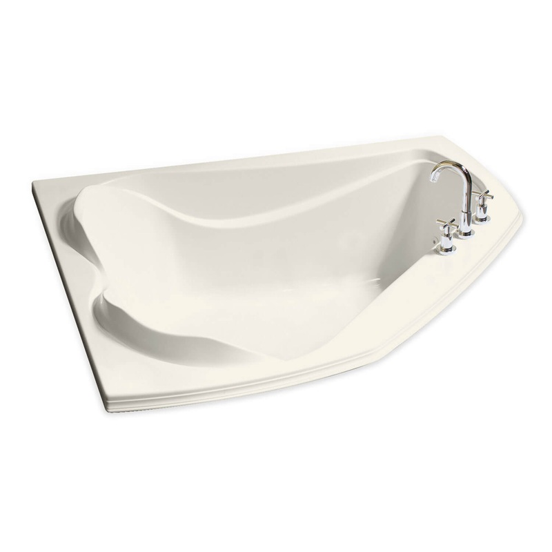 MAAX 102724-000-007-000 Cocoon 6054 Acrylic Corner Center Drain Bathtub in Biscuit