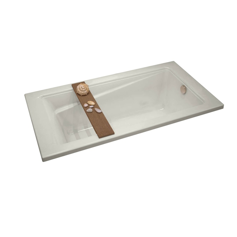 MAAX 106219-000-007 Exhibit 6634 Acrylic Drop-in End Drain Bathtub in Biscuit
