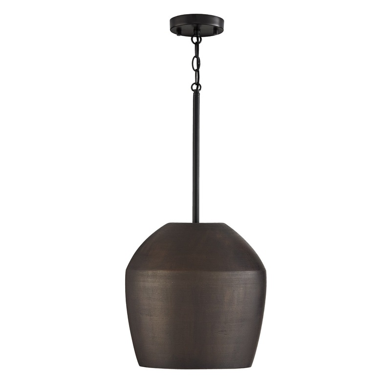 One Light Pendant from the Della Collection in Terracotta Umber Finish by Capital Lighting