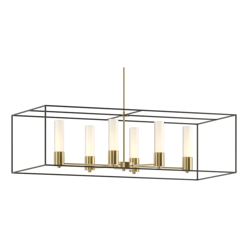 Portico Pendant Modern Brass Natural Iron Opal Glass (GG)