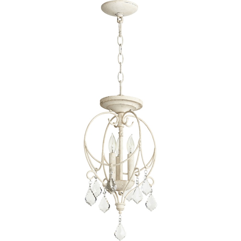 Three Light Dual Mount from the Ariel Collection in Persian White Finish by Quorum