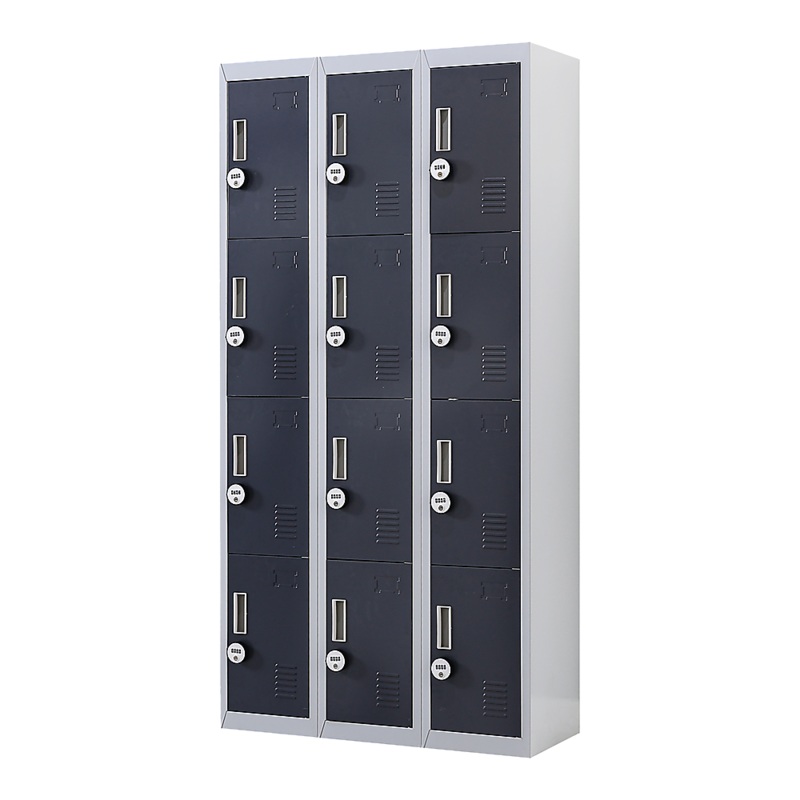 12-Door Locker for Office Gym Shed School Home Storage – 4-Digit Combination Lock