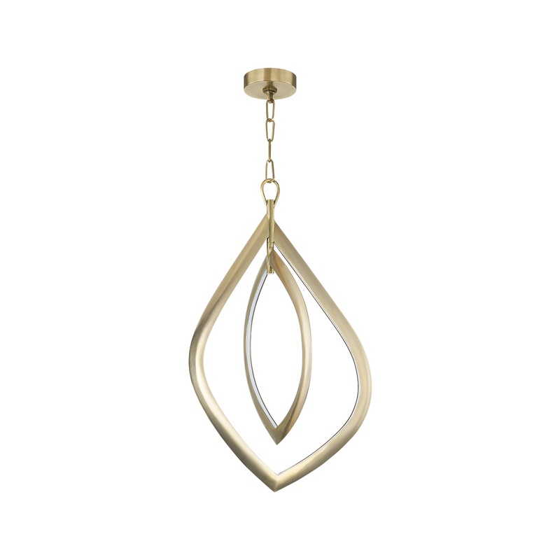 Arles 2-Light LED Chandelier Vintage Brass