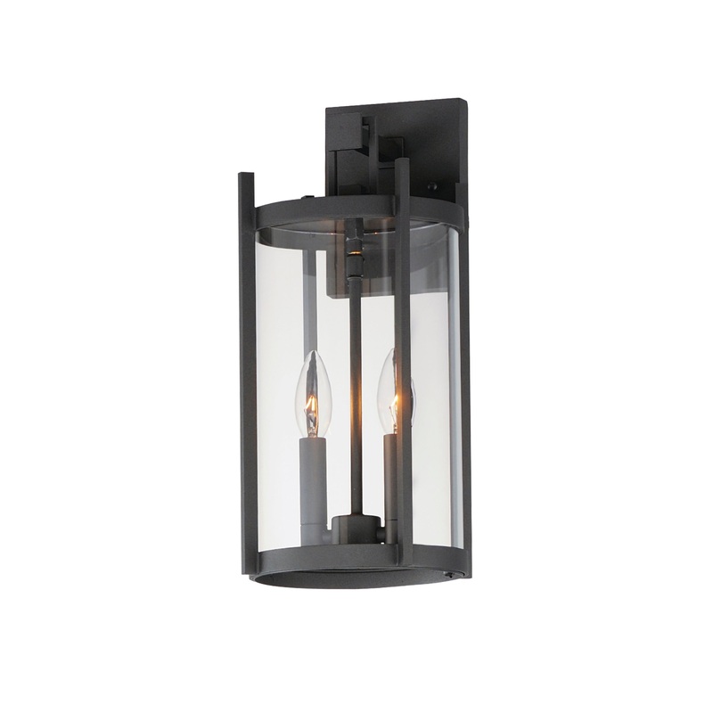 Belfry 2-Light Wall Sconce Black / Clear Glass