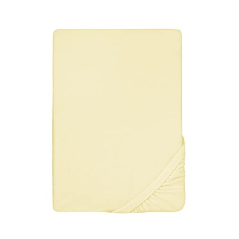 Biberna 0012344 Lenzuolo Frottee-Stretch (Altezza Materasso max. 22 cm) 1X 180X200 cm > 200X200 cm, Giallo